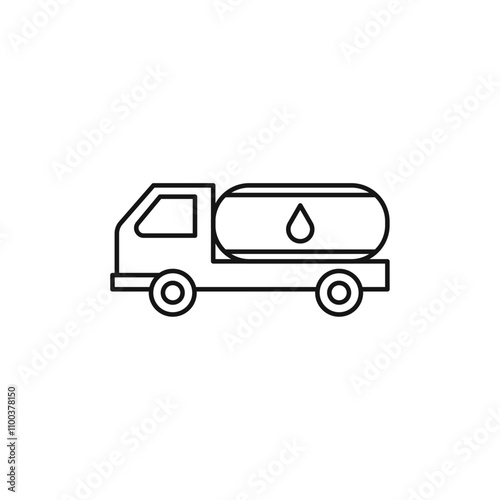 Fuel truck icon Isolated flat vector in outline