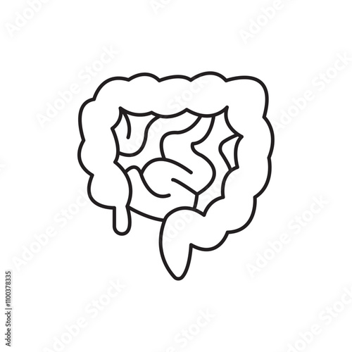Gut icon Isolated flat vector in outline