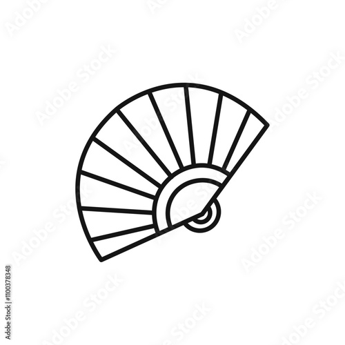 Hand fan icon Isolated flat vector in outline