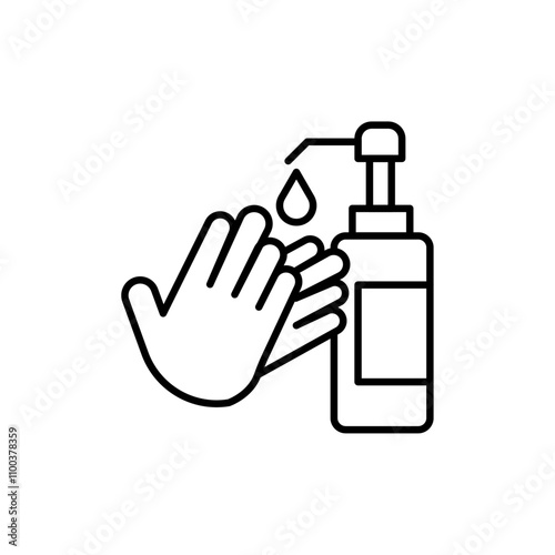 Hand wash icon Isolated flat vector in outline