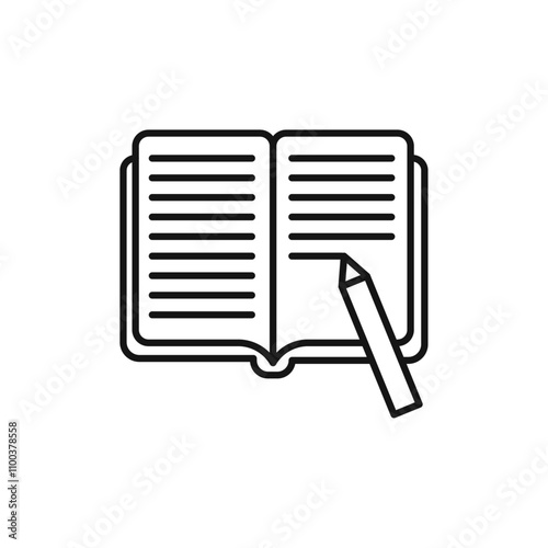 Homework icon Isolated flat vector in outline
