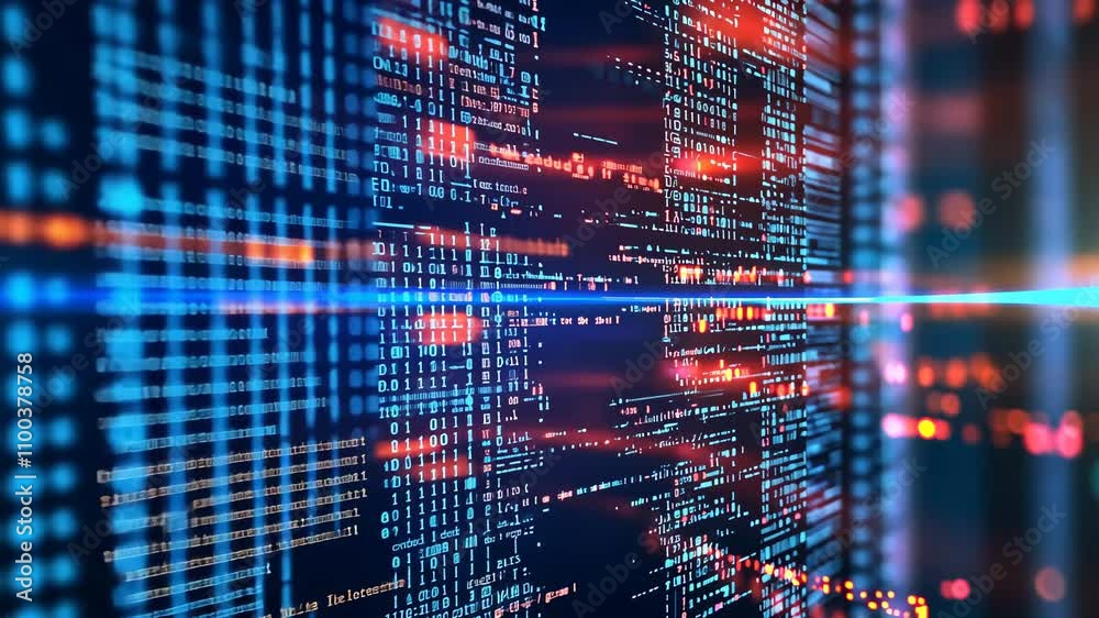 software developer and computer script abstract technological background in programming. 4K Video
