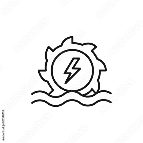 Hydro power icon Isolated flat vector in outline