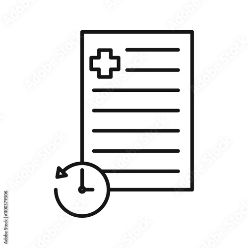 Medical history icon Isolated flat vector in outline