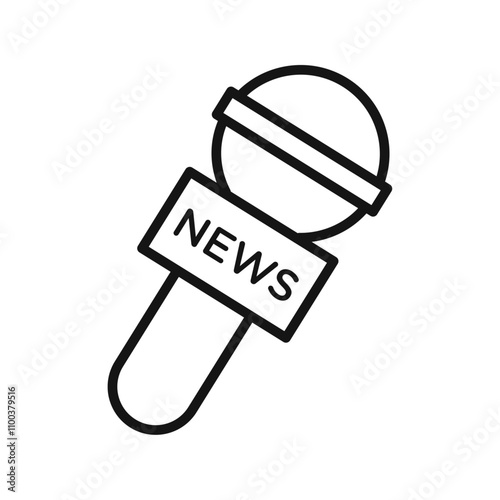 News microphone icon Isolated flat vector in outline