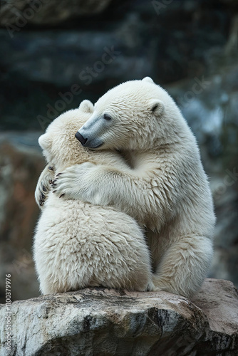 Wild animals displaying affectionate behaviors photo