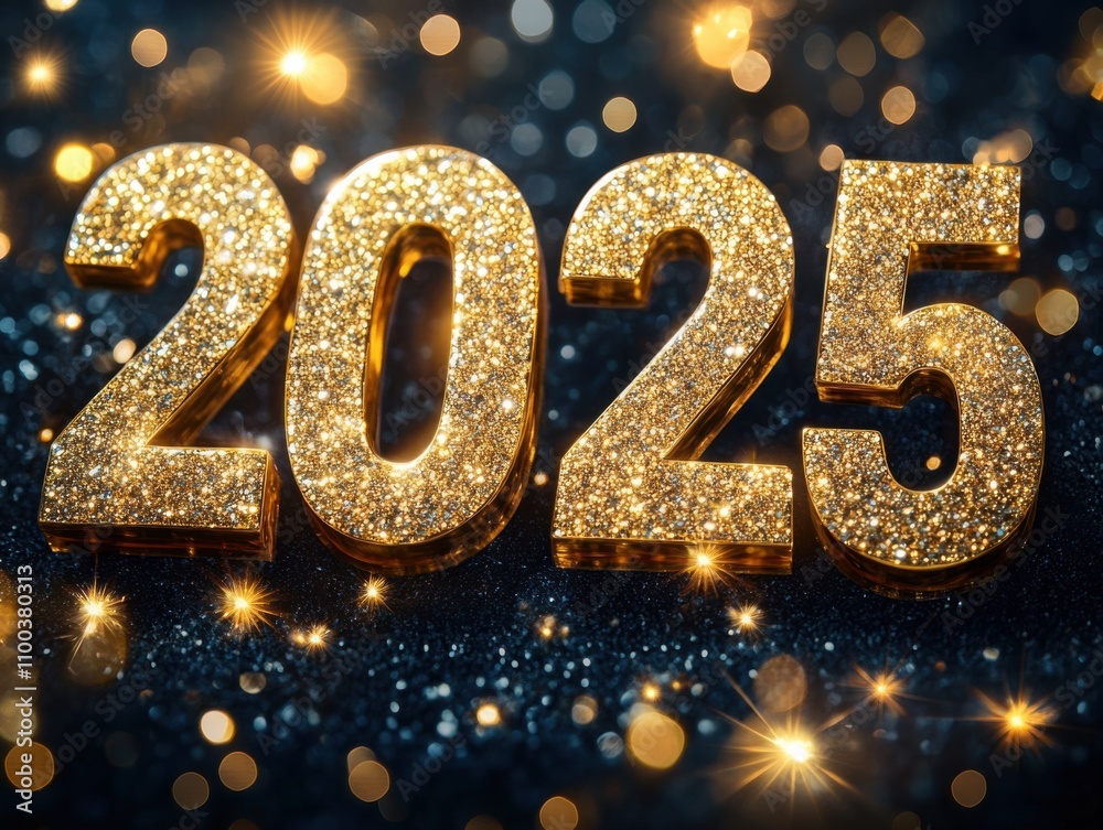 Modern happy new year 2025, adorned with sparkling elements, are set against a backdrop of black velvet, creating a sense of luxury and opulence. The gleam of gold and the shimmer of the embellishment Modern happy new year 2025, adorned with sparkling elements, are set against a backdrop of black velvet, creating a sense of luxury and opulence. The gleam of gold and the shimmer of the embellishment