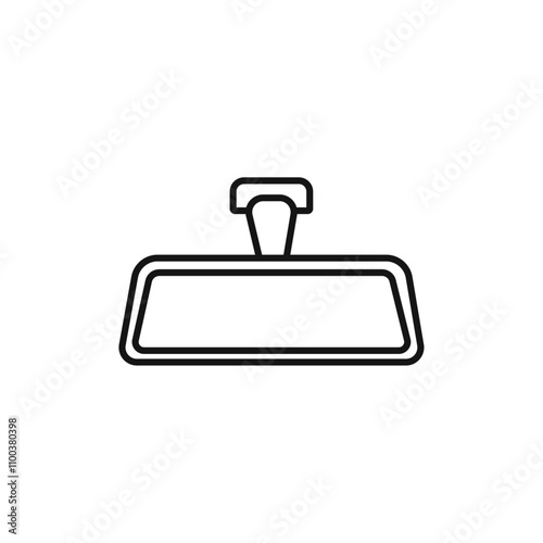 Rear mirror icon Isolated flat vector in outline