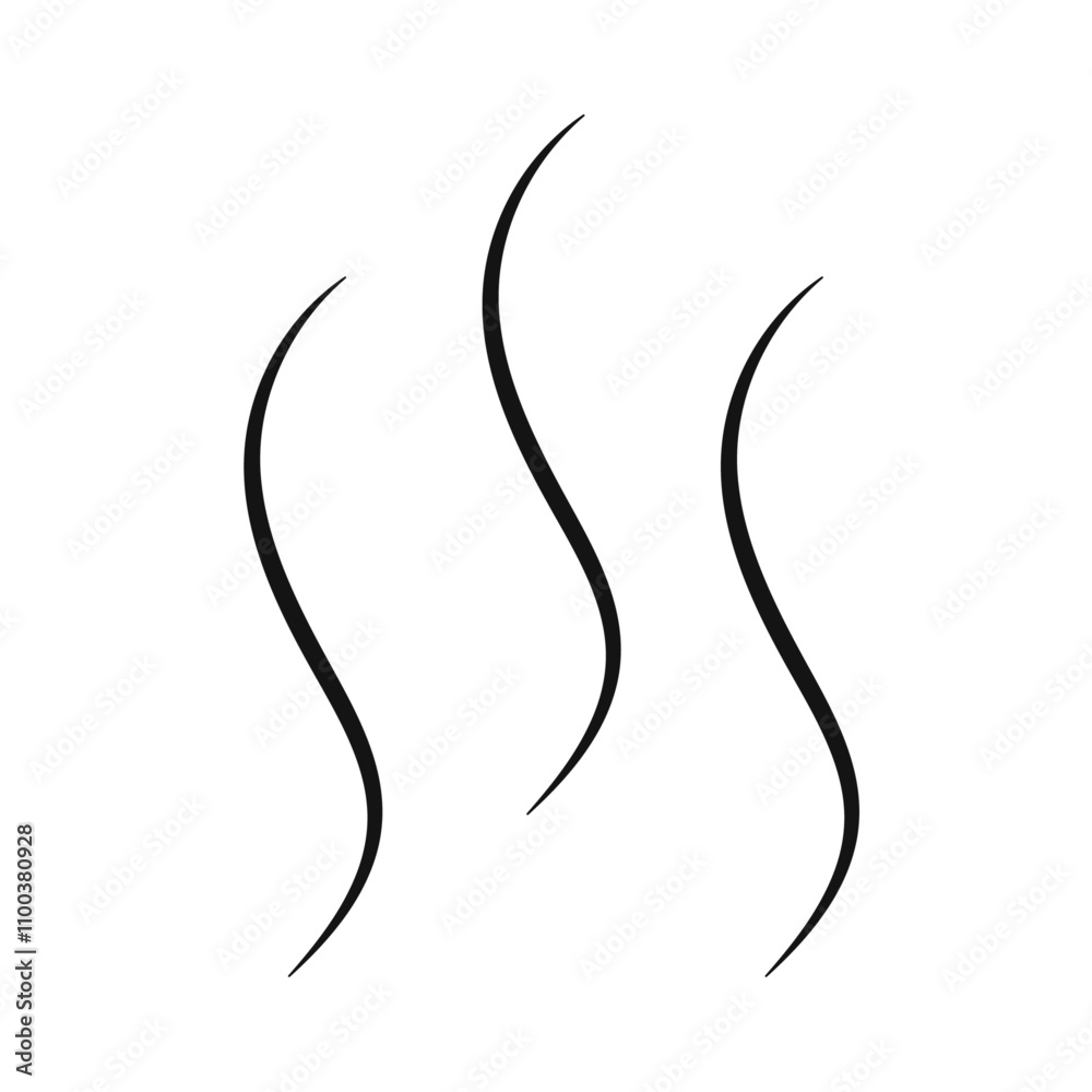 Obraz premium Smoke steam silhouette icon Isolated flat vector in outline