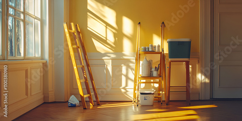 Folded Towels in Laundry Room with Natural Light photo