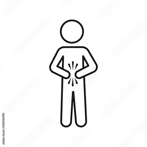 Stomachache icon Isolated flat vector in outline