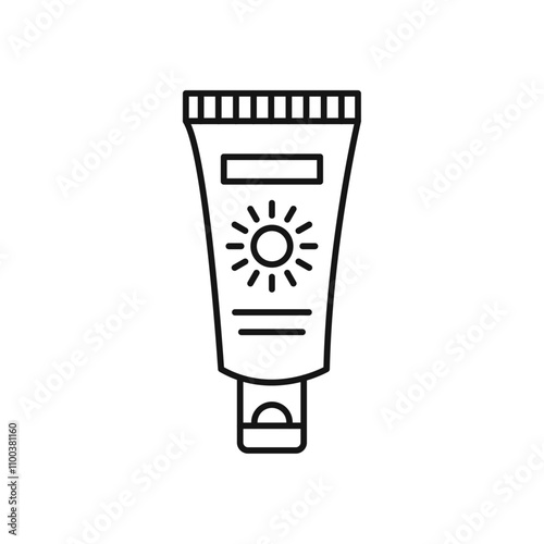 Sunscreen icon Isolated flat vector in outline