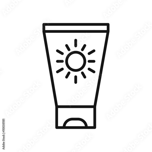 Sun cream icon Isolated flat vector in outline