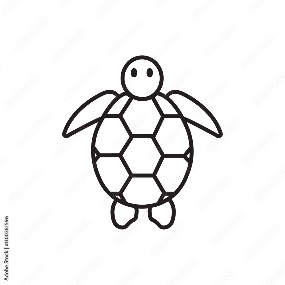 Obraz premium Turtle icon Isolated flat vector in outline
