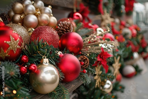 Christmas Decorations Background Photo  Uskudar Istanbul  Turkey