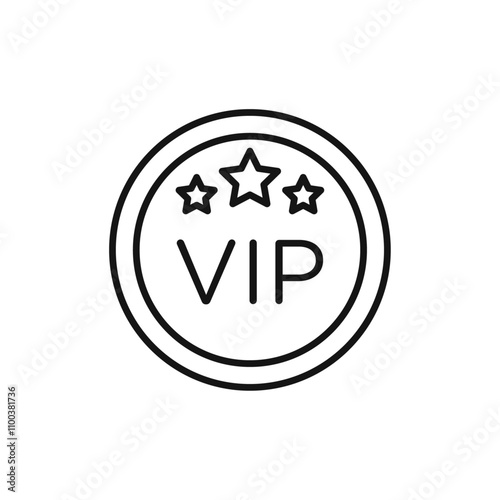 VIP icon Isolated flat vector in outline