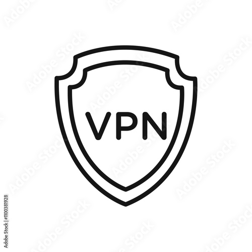 Vpn icon Isolated flat vector in outline