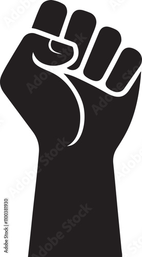 a raised fist, ideal for activism and protest graphics.