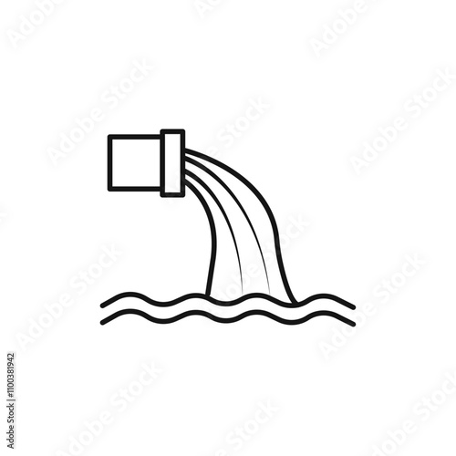 Waste water icon Isolated flat vector in outline
