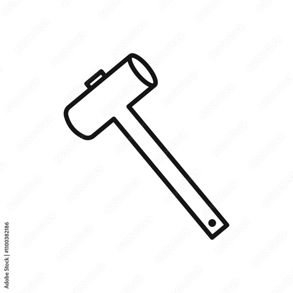 Wooden mallet icon Isolated flat vector in outline Wooden mallet icon Isolated flat vector in outline