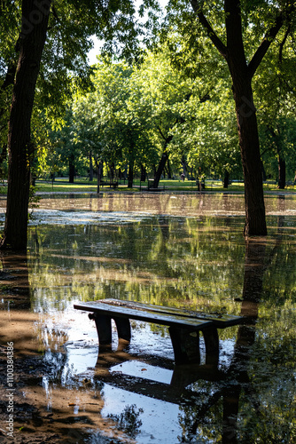 City park turned into a temporary lake after extreme weather photo