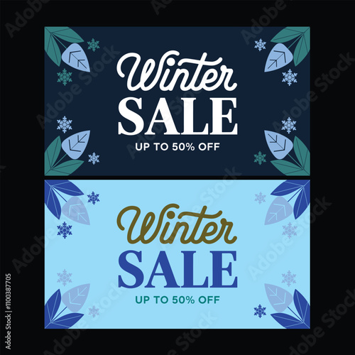 Winter sale discount banner 