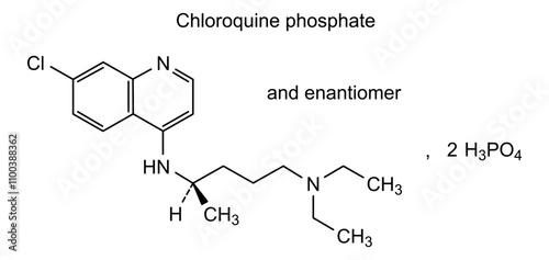 Chemical structure of chloroquine phosphate, drug substance