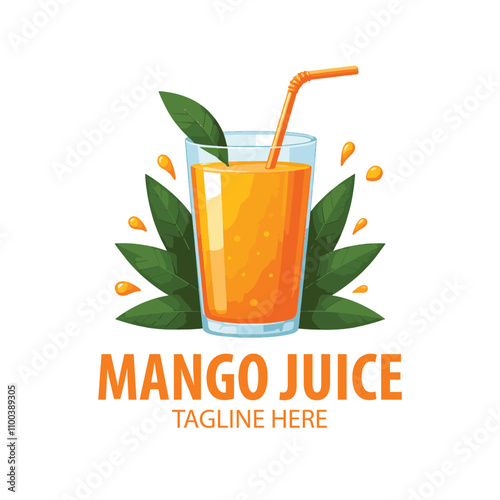 Mango juice logo, Fresh Drink Logo Design Vector And Template