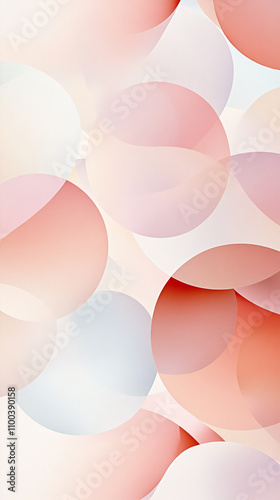 Soft pastel circles blend together in an abstract pattern, creating a sense of tranquility and warmth throughout the composition