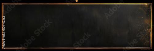 A solid black background with a thin golden border around the edges. The center is blank, leaving ample space for text, accented by a small golden star in the top corner 