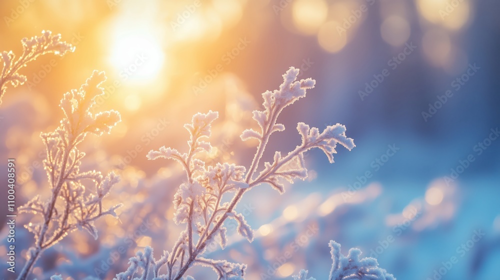 Fototapeta premium Winterlicher Raureif auf Gras
