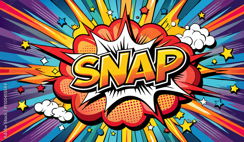 Fototapeta premium Comic book style explosion with 'Snap' text.