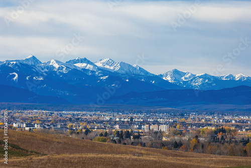 Panorama view of Bozeman, Montana in Autumn