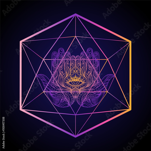 Sacred Geometry and Boo symbol set. Ayurveda sign of harmony and balance. Tat...