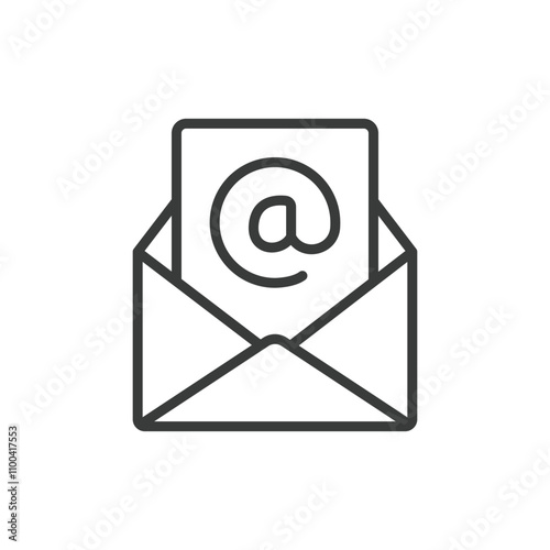 Email et, icon in line design. Email, et, envelope, communication, send, message, mail on white background vector. Email et editable stroke icon