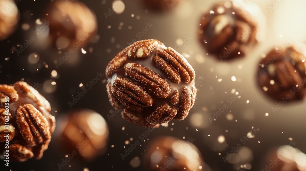 Delicious Chocolate Pecan Balls: A Close-Up of Nutty, Sweet Treats in Stunning Detail Delicious Chocolate Pecan Balls: A Close-Up of Nutty, Sweet Treats in Stunning Detail