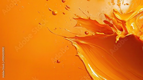 Vibrant orange paint splash creating dynamic movement and energy in a bold and artistic display.