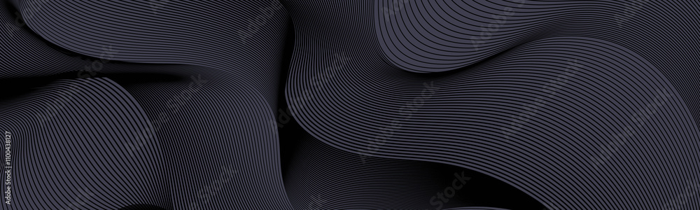 Obraz premium Black background wave abstract vector design