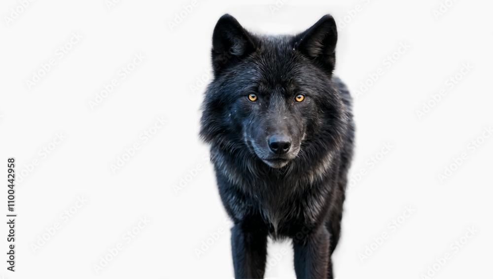 Fototapeta premium Black wolf isolated on white background