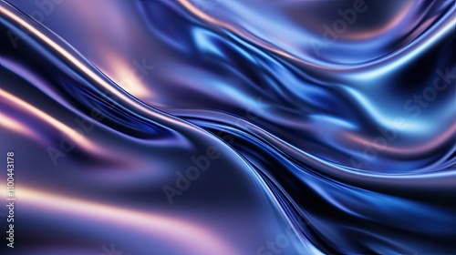 An abstract representation of flowing silk fabric in shades of deep blue and purple, creating a mesmerizing fluid effect.