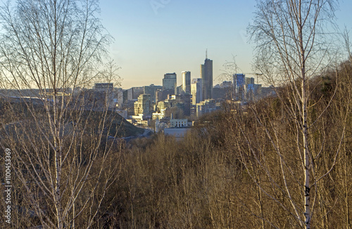Vilnius, capital of Lithuania from a high point. View of the central part of the city from the hill.