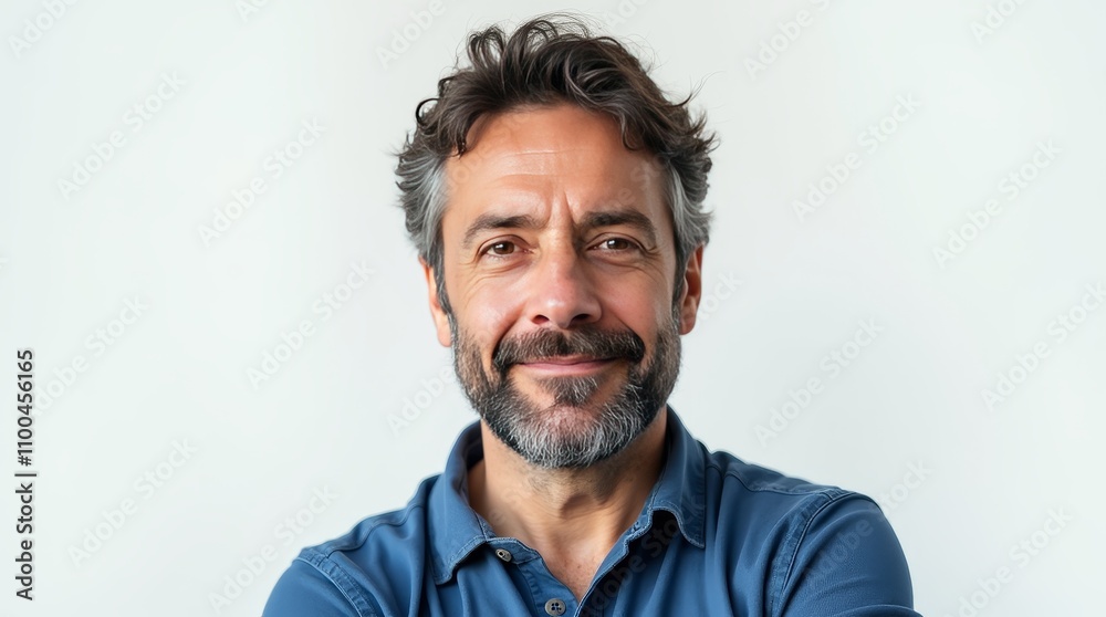 Fototapeta premium Portrait of a 30-Year-Old Turkish Man with a Subtle Smile