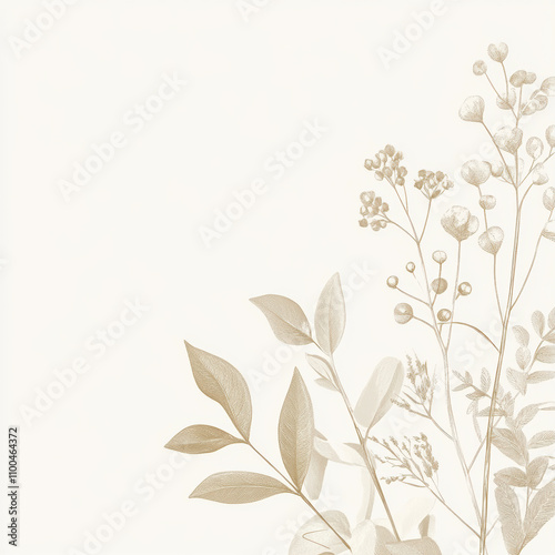 Premium Minimalist Label Design Highlighting Delicate Botanical Elements for Elegant Branding