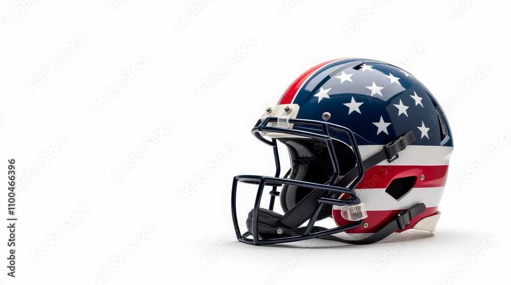 Fototapeta premium American Football Helmet on White Background