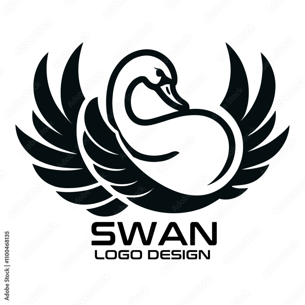 Fototapeta premium Swan Vector Logo Design