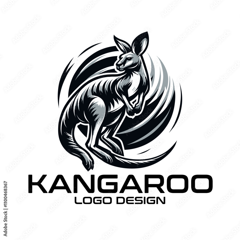 Fototapeta premium Kangaroo Vector Logo Design