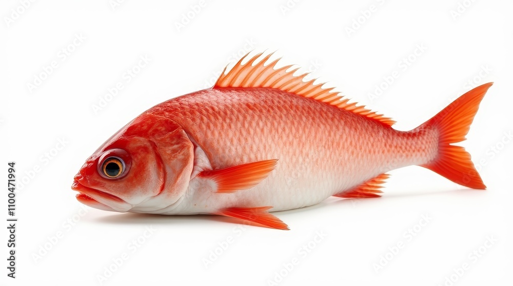 Fototapeta premium Whole Red Snapper Isolated on White Background