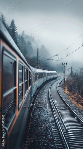 the train is moving along the rails.