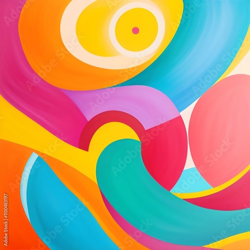 abstract background with circles. a colorful painting of a circle with a circle in the middle.