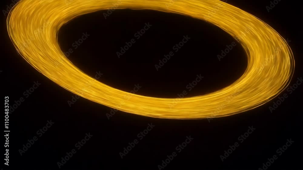 Experience the hypnotic flow of golden energy as it radiates in continuous circular waves, fading and renewing to create a serene ambiance ideal for meditative and cinematic projects
